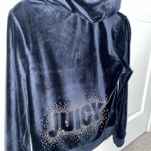 Velour Navy Blue Juicy Couture Zip Up